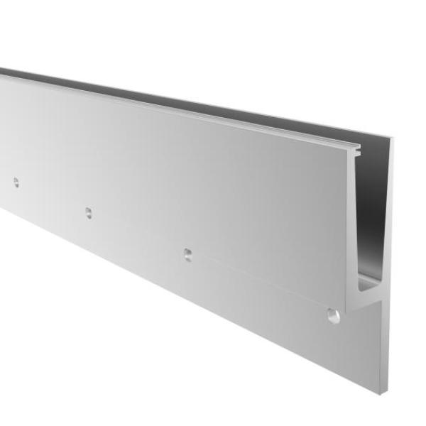 Aluminium Ganzglasgeländer Y-Bodenprofil 500 cm vorgesetzt 3,0kN Glasgeländer Satin Elox